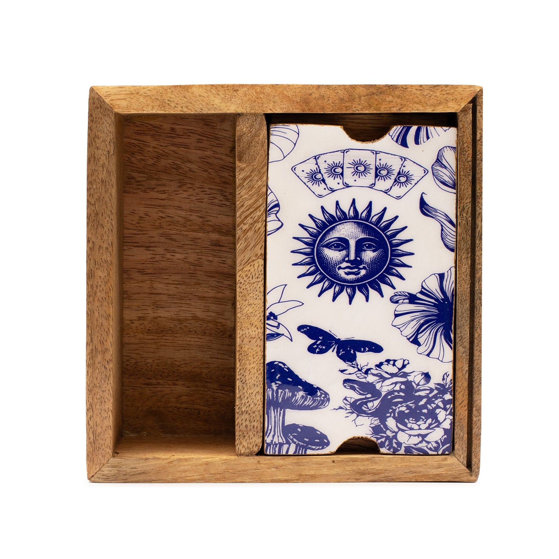 Two Section Tarot Box with Card Holder - Positive Faith Hope Love