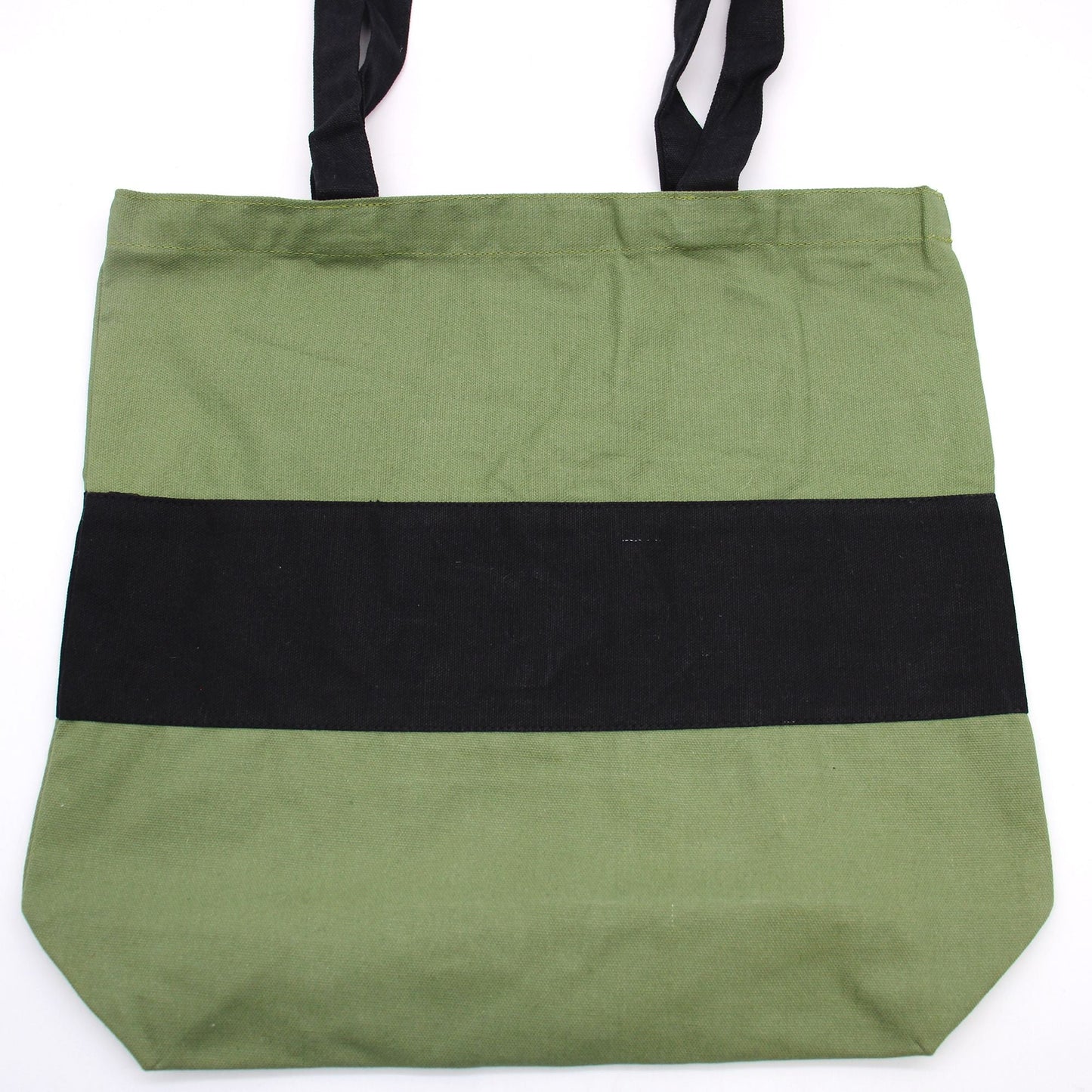 Polished Two Tone Cotton Bag 38X42X12Cm Green Black 10Oz featuring natural patterning and unique variations - Positive Faith Hope Love