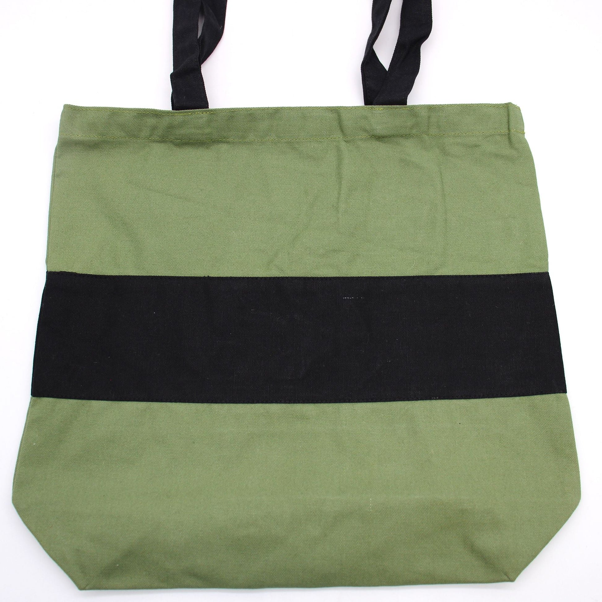 Polished Two Tone Cotton Bag 38X42X12Cm Green Black 10Oz featuring natural patterning and unique variations - Positive Faith Hope Love