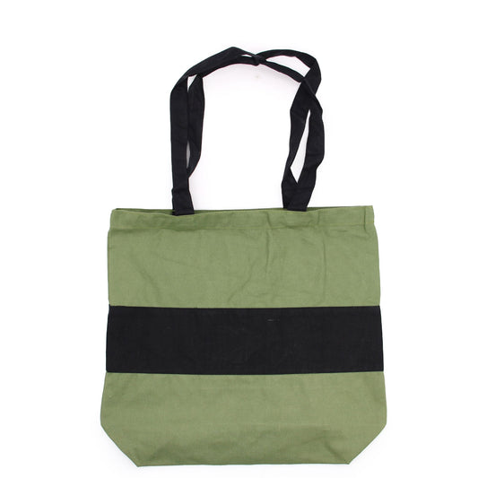 Polished Two Tone Cotton Bag - 38x42x12cm - Green & Black - 10oz featuring natural patterning and unique variations - Positive Faith Hope Love