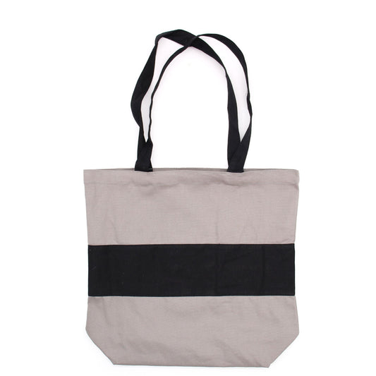 Polished Two Tone Cotton Bag - 38x42x12cm - Grey & Black - 10oz featuring natural patterning and unique variations - Positive Faith Hope Love