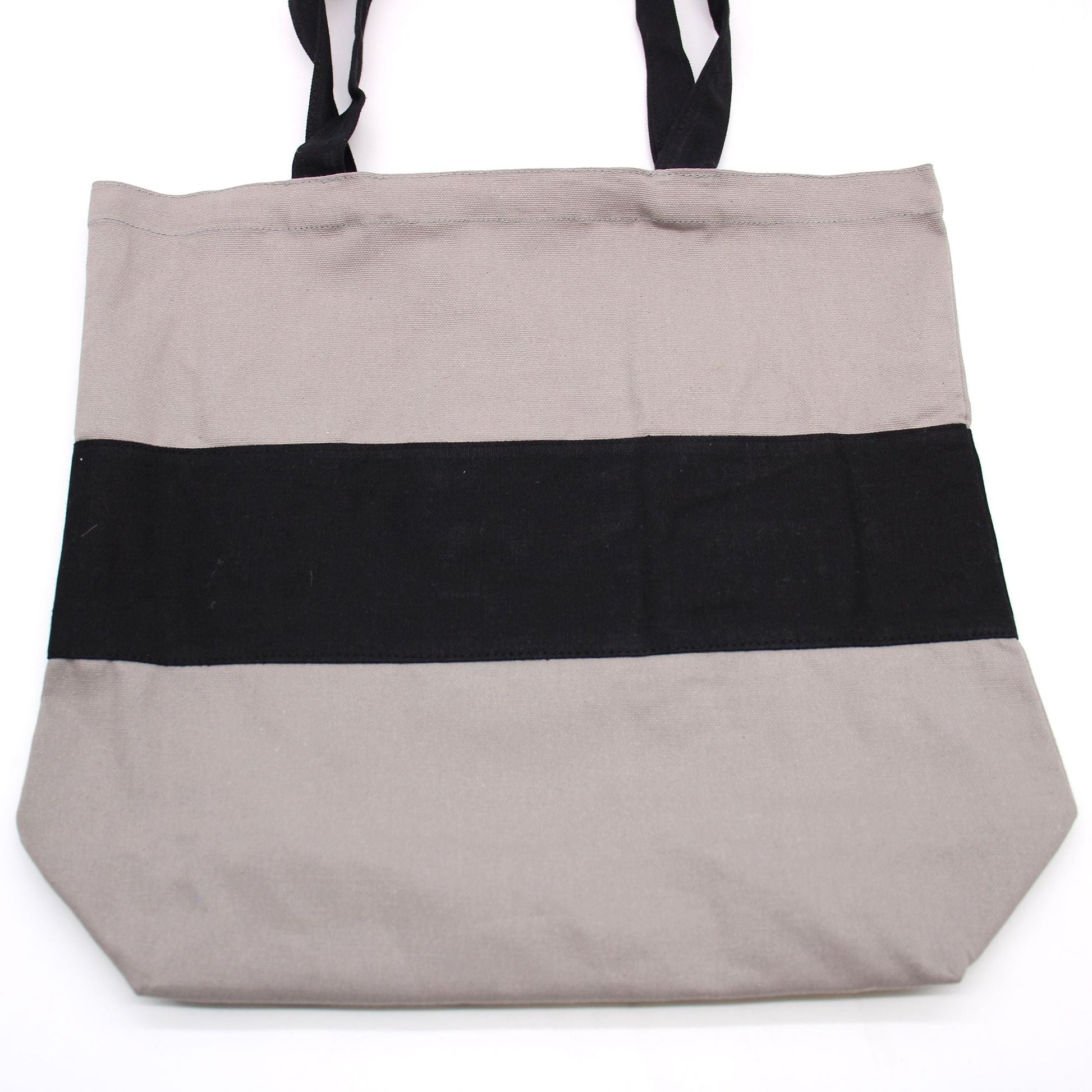 Polished Two Tone Cotton Bag 38X42X12Cm Grey Black 10Oz featuring natural patterning and unique variations - Positive Faith Hope Love