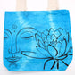 Polished Tye Dye Cotton Bag 6Oz 38X42X12Cm Lotus Buddha Blue Natural Handle featuring natural patterning and unique variations - Positive Faith Hope Love