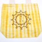 Polished Tye Dye Cotton Bag 6Oz 38X42X12Cm Namaste Hands Yellow Natural Handle featuring natural patterning and unique variations - Positive Faith Hope Love