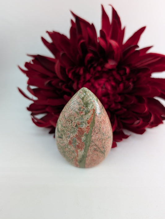 Unakite Crystal Flame 80mm - Positive Faith Hope Love