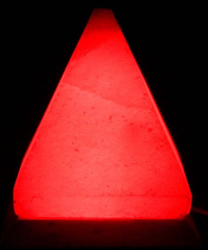 Polished Usb Pyramid Salt Lamp 9 Cm Multi featuring natural patterning and unique variations - Positive Faith Hope Love
