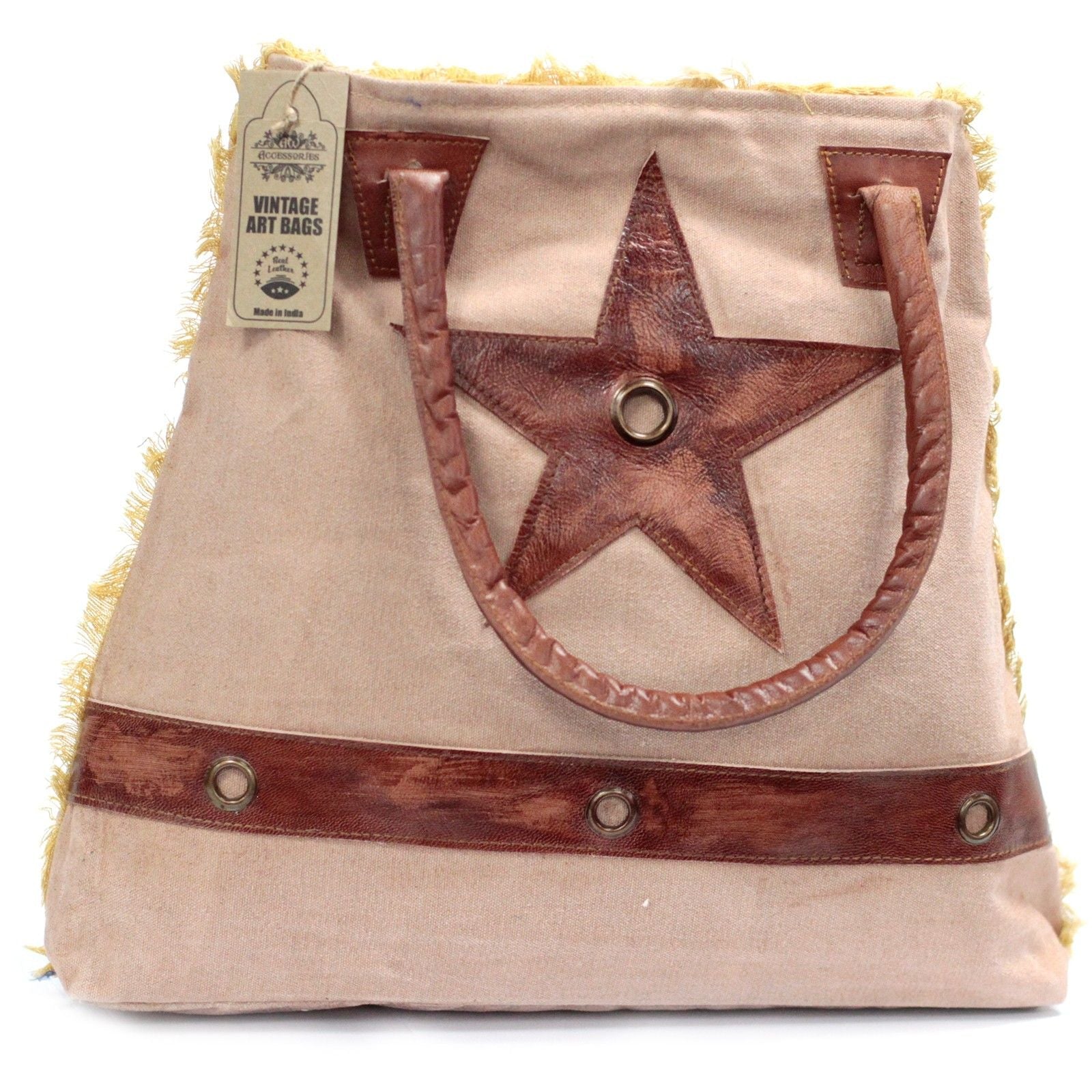 Polished Vintage Bag Big Star featuring natural patterning and unique variations - Positive Faith Hope Love