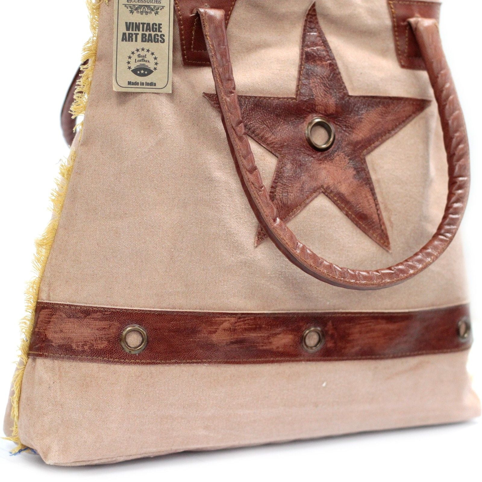 Polished Vintage Bag Big Star featuring natural patterning and unique variations - Positive Faith Hope Love