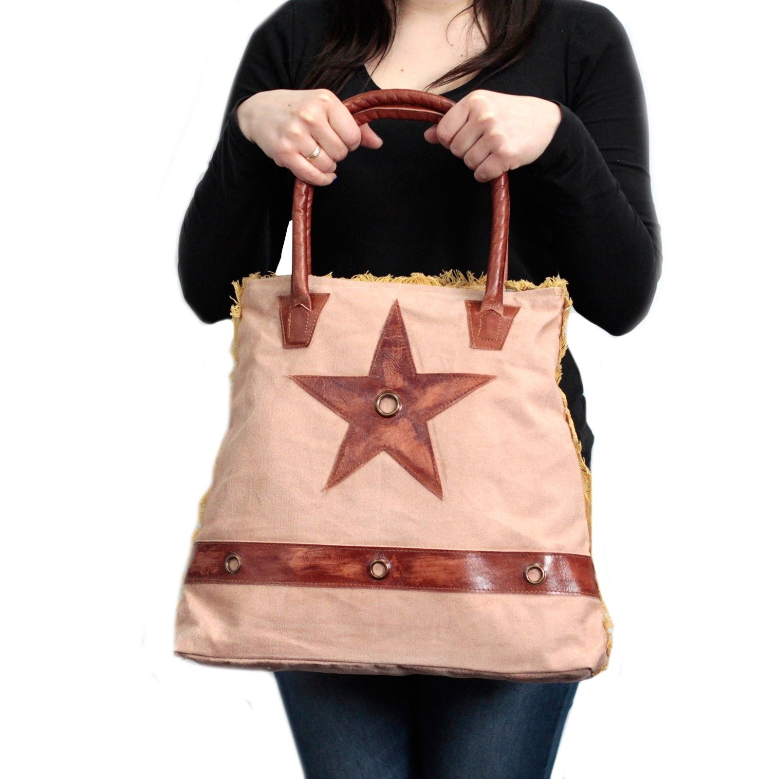 Polished Vintage Bag Big Star featuring natural patterning and unique variations - Positive Faith Hope Love