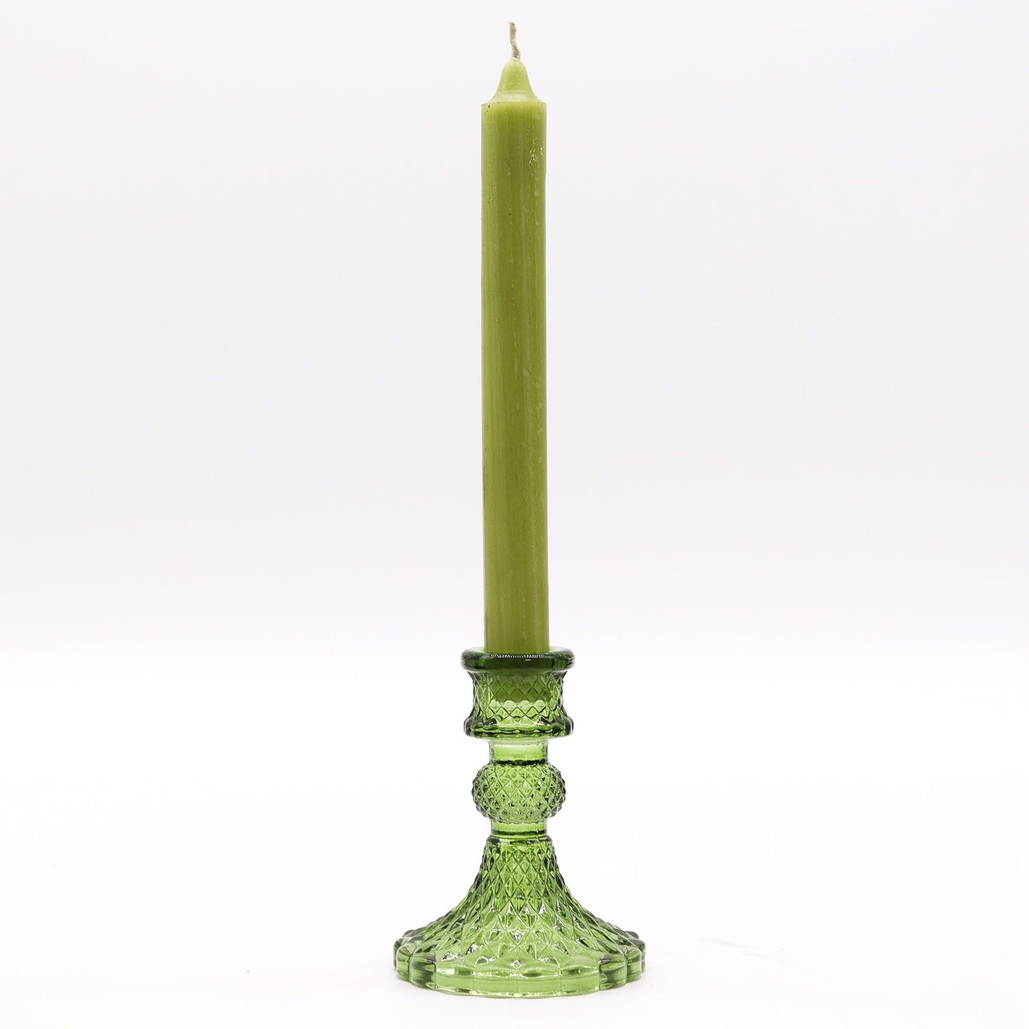 Polished Vintage Dinner Candle Holder Garden Jade featuring serene green tone and smooth polish - Positive Faith Hope Love