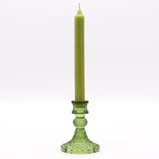 Polished Vintage Dinner Candle Holder Garden Jade featuring serene green tone and smooth polish - Positive Faith Hope Love