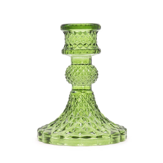 Polished Vintage Dinner Candle Holder - Garden Jade featuring serene green tone and smooth polish - Positive Faith Hope Love