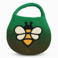 Polished Water Felted Bee Bag - One Handle with Magnet - Garden Greens featuring natural patterning and unique variations - Positive Faith Hope Love