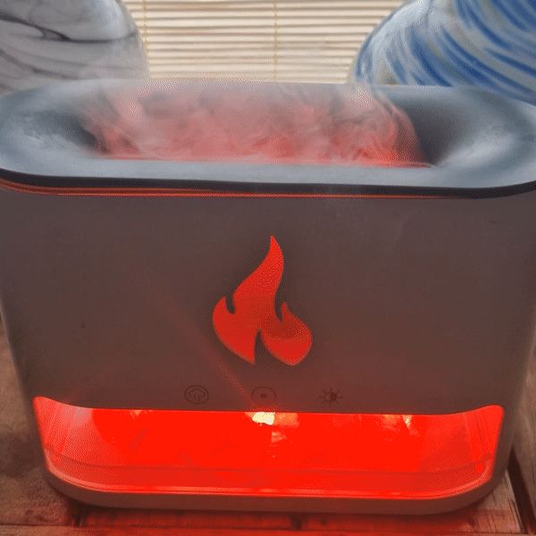 Polished White Blaze Aroma Diffuser Himalayan Salt Chamber Usb C Flame Effect Salt Included featuring natural patterning and unique variations - Positive Faith Hope Love