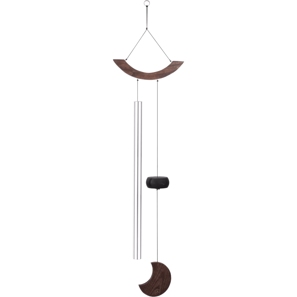 Wind Chimes Moon Meditation Chime 49" / 125 cm, 432 Hz, Curved Suspension, Silver - MMC49S - Positive Faith Hope Love