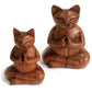 Polished Wooden Carved Incense Burners Lrg Yoga Cat featuring natural patterning and unique variations - Positive Faith Hope Love