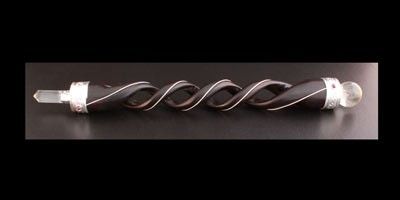 Polished Wooden Healing Stick Spiral Carving featuring natural patterning and unique variations - Positive Faith Hope Love