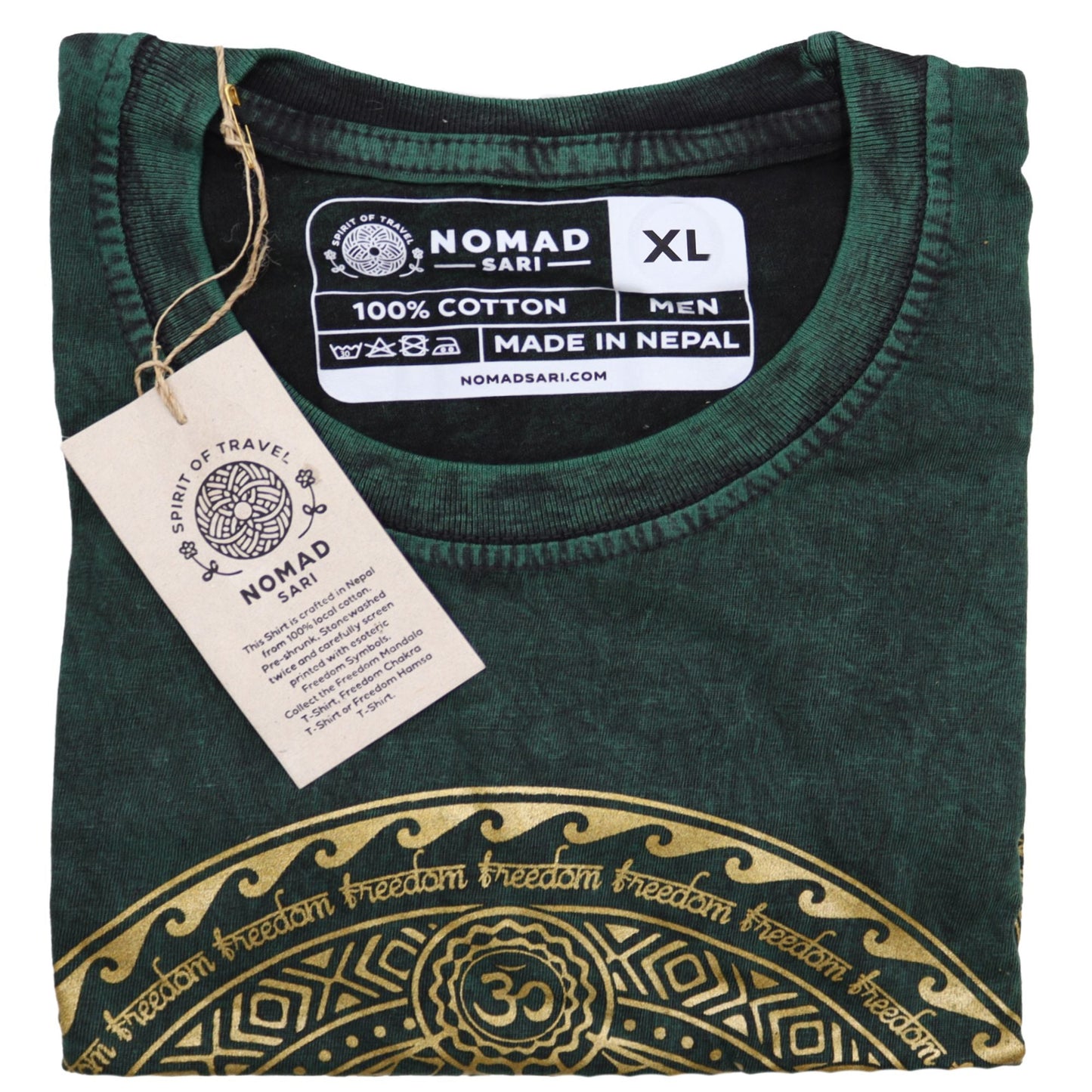 Polished Xlarge Stone Washed T Shirt Chakra Green featuring natural patterning and unique variations - Positive Faith Hope Love