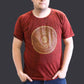 Polished Xlarge Stone Washed T Shirt Mandala Maroon featuring natural patterning and unique variations - Positive Faith Hope Love