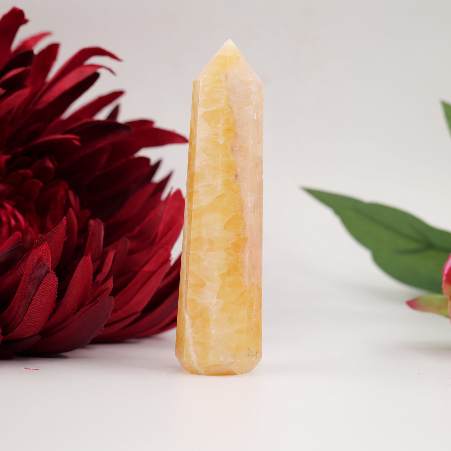 Polished Yellow Banded Mexican Agte Tower 95Mm 85G featuring natural patterning and unique variations - Positive Faith Hope Love