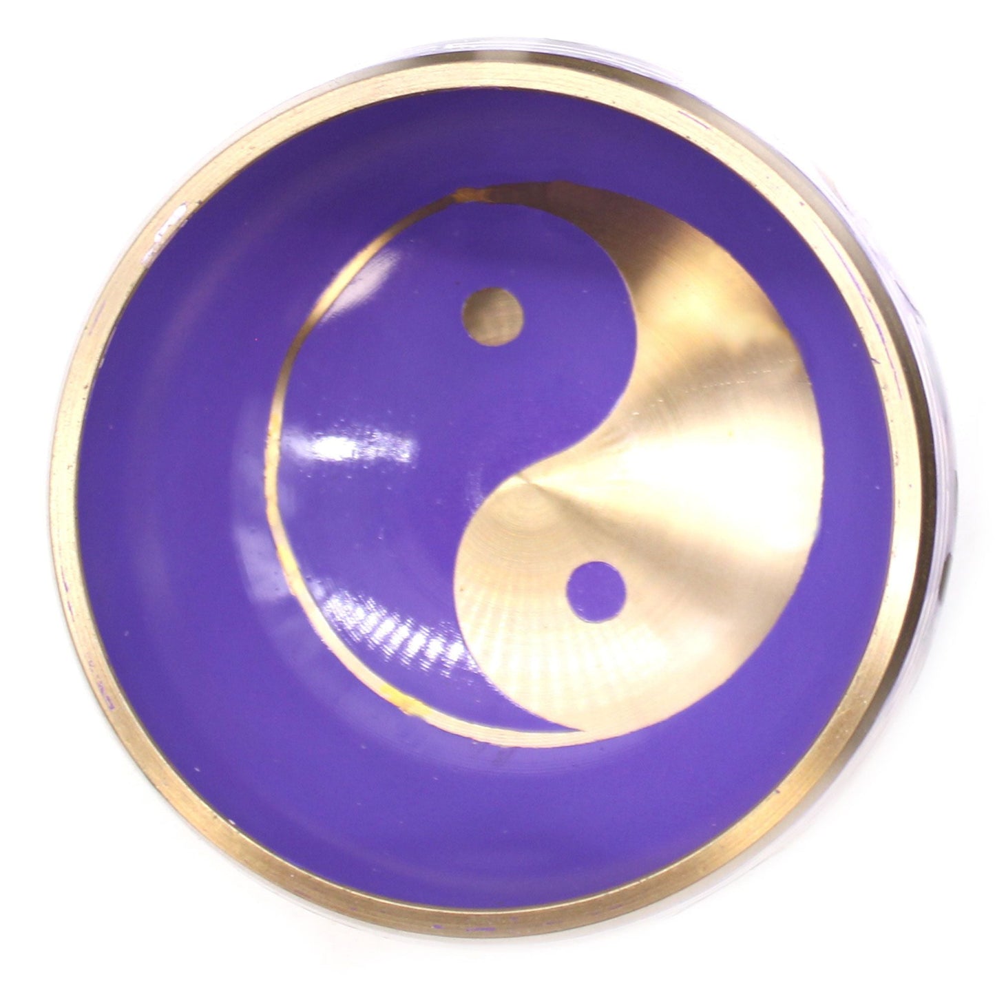 Polished Yin Yang Singing Bowl Set Whitepurple 107Cm featuring natural patterning and unique variations - Positive Faith Hope Love