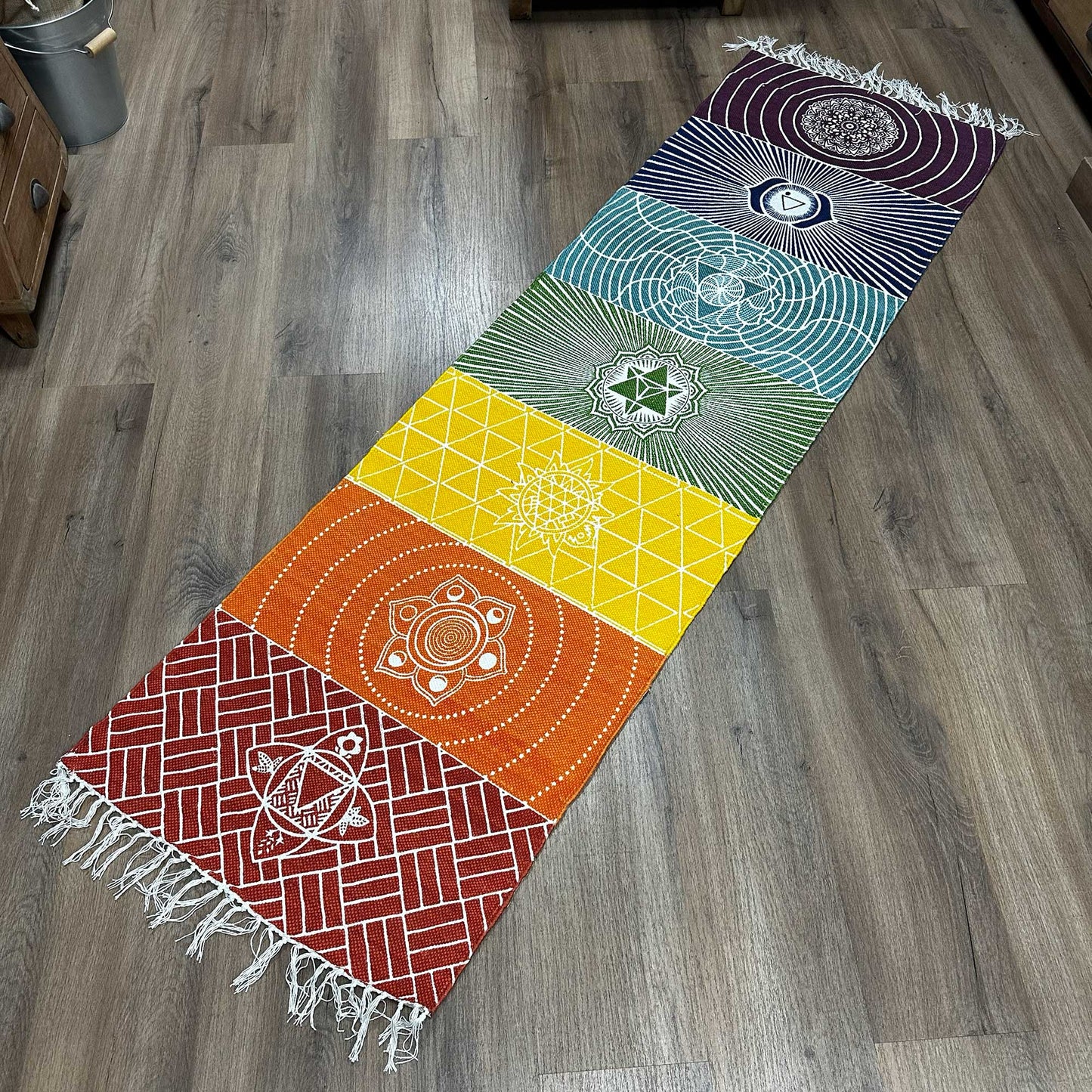 Yoga Rug - 60x200cm - 7 Chakras - Positive Faith Hope Love