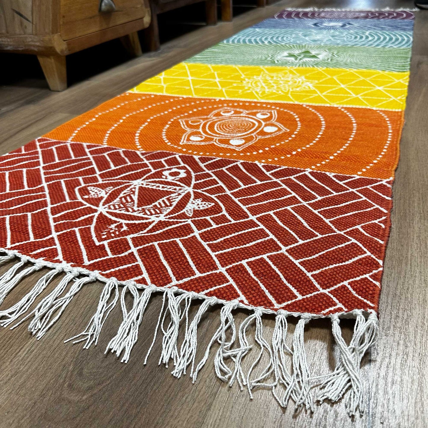 Yoga Rug - 60x200cm - 7 Chakras - Positive Faith Hope Love