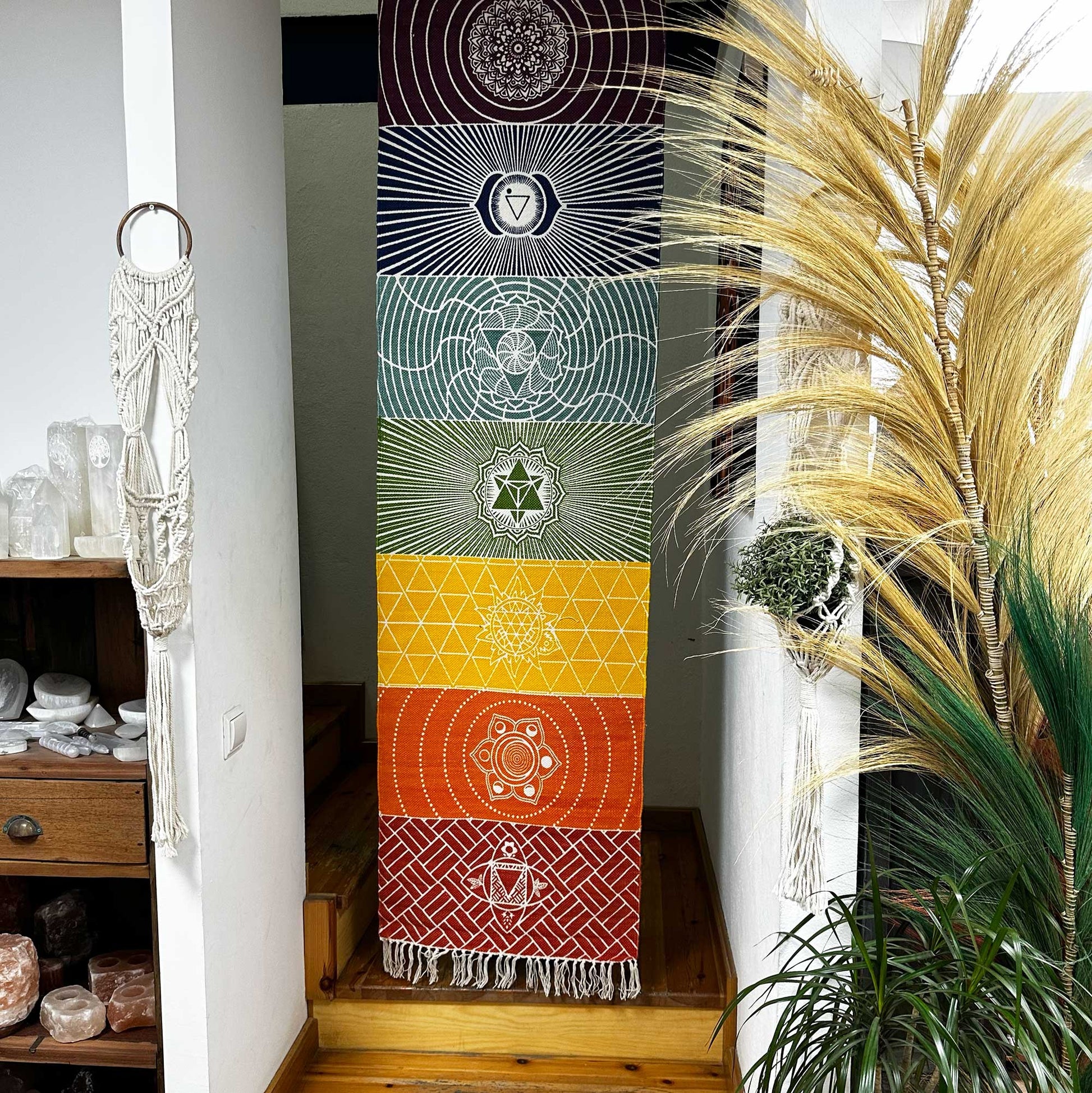 Yoga Rug - 60x200cm - 7 Chakras - Positive Faith Hope Love