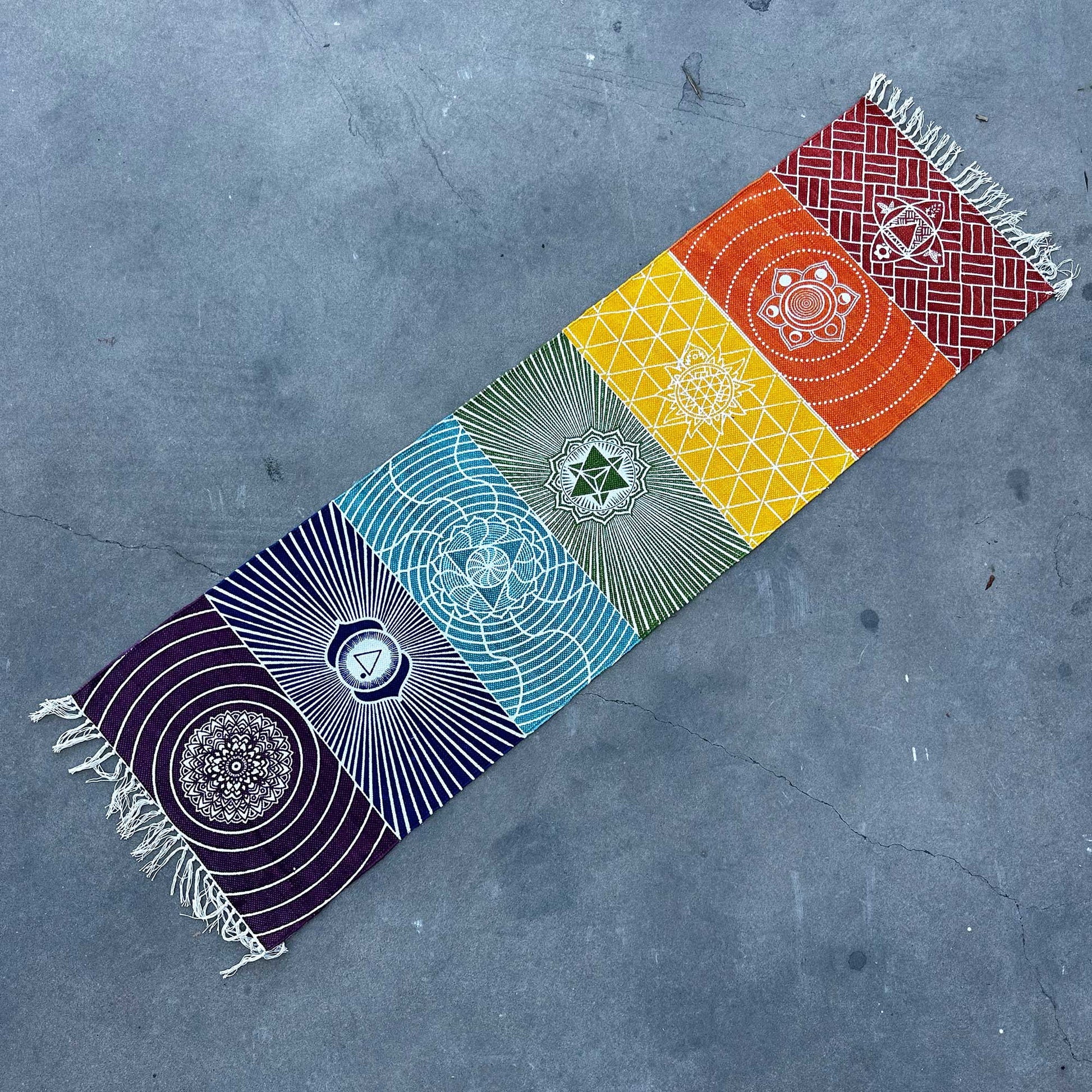 Yoga Rug - 60x200cm - 7 Chakras - Positive Faith Hope Love