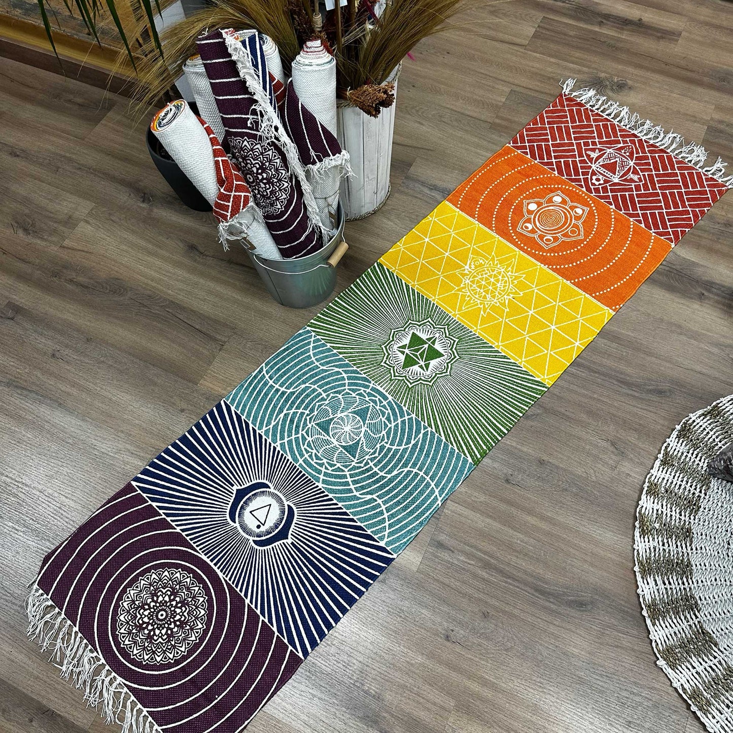 Yoga Rug - 60x200cm - 7 Chakras - Positive Faith Hope Love