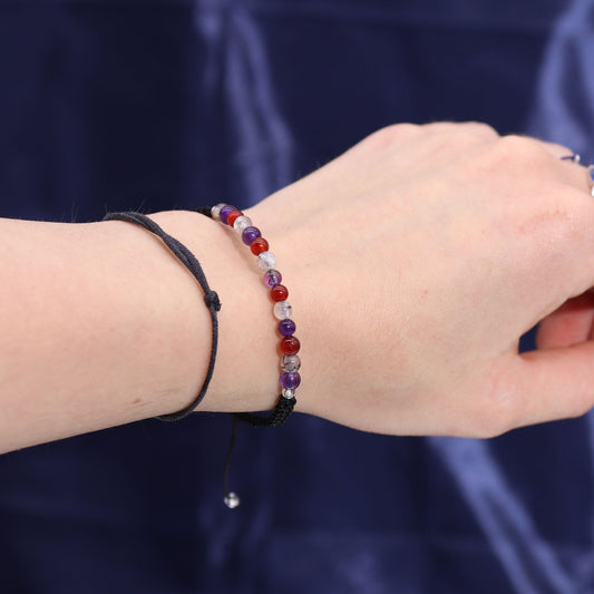 Zodiac Crystal Candle with Gemstone Bracelet - Virgo - Positive Faith Hope Love